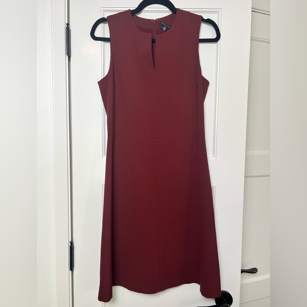 Theory Burgundy Miyama Sleeveless Dress